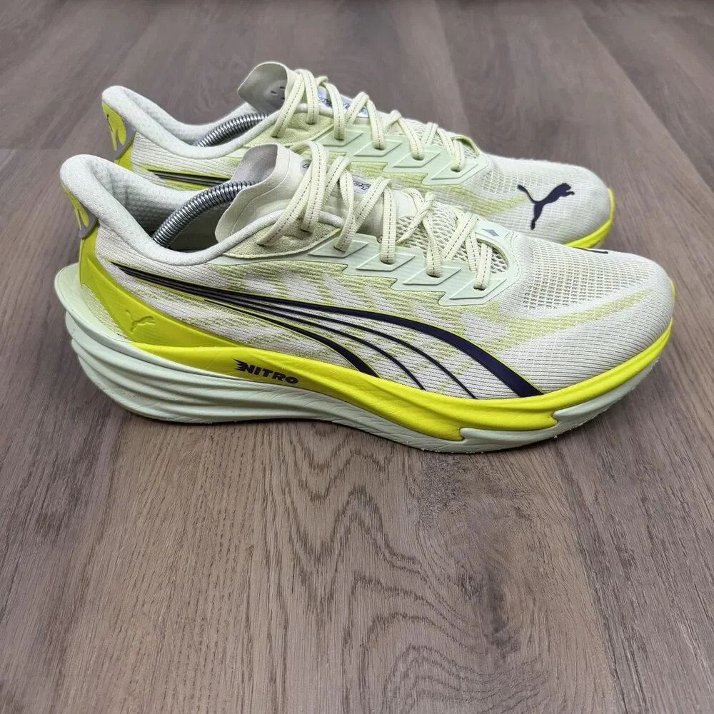 Puma Deviate 4 Shoes Mens Size 11.5 Yellow Running Nitro Sneakers low Top
